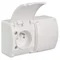 Double socket with grounding (2x2P+Z) VG 162-01, n/t IP44 white with white flap