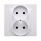 Double socket without earthing MONOBLOCK (module) 16A 230V complete white