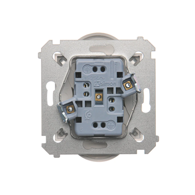 Double socket without earthing with shutters (module) 16A 250V white