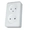 Double socket, without grounding, white