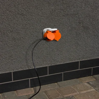 Double splitter 2x2P+Z 16A 250V IP 44 orange