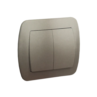 Double stair switch 230V, metallic satin