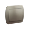 Double stair switch 230V, metallic satin