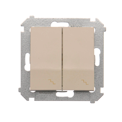 Double stair switch (module) 10A 230V cream screw terminals