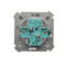 Double stair switch (module) 10A 250V inox screw terminals (metallic)