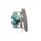 Double stair switch (module) 10A 250V inox screw terminals (metallic)