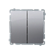 Double stair switch (module) 10A 250V inox screw terminals (metallic)
