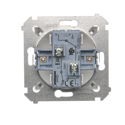 Double stair switch (module) 10A 250V white screw terminals