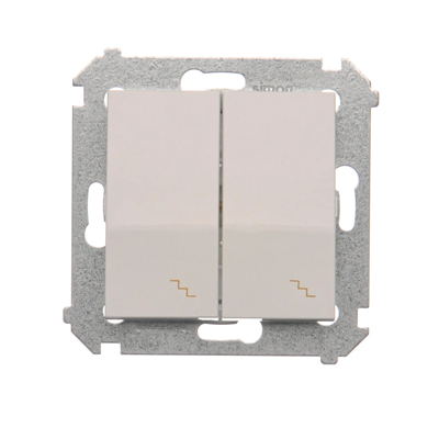 Double stair switch (module) 10A 250V white screw terminals