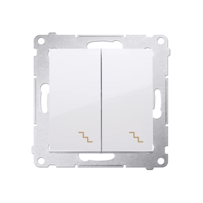 Double stair switch (module) 10A 250V white screw terminals