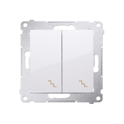 Double stair switch (module) 10A 250V white screw terminals