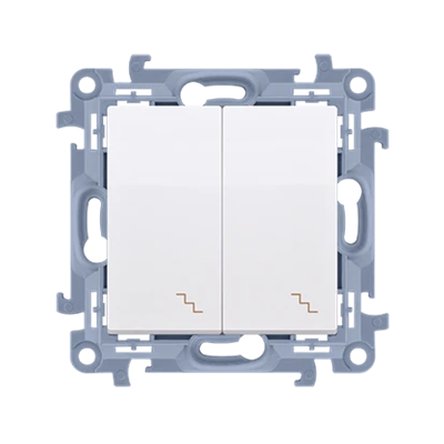 Double stair switch (module) 10AX 230V white