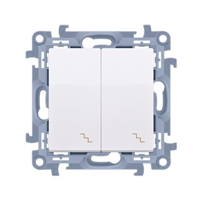 Double stair switch (module) 10AX 230V white
