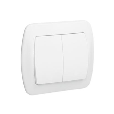 Double stair switch with backlight 10A 250V white screw terminals