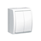 Double stair switch with backlight, 230V, white