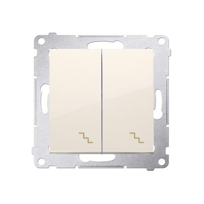 Double stair switch with backlight (module) 10A 250V cream screw terminals