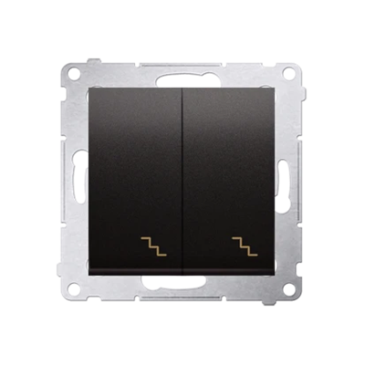 Double stair switch with backlight (module) 10A 250V screw terminals anthracite (metallic)