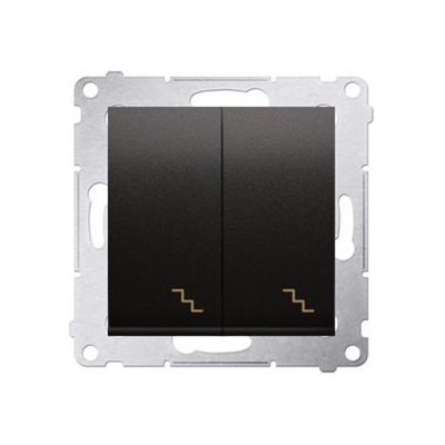 Double stair switch with backlight (module) 10A 250V screw terminals anthracite (metallic)