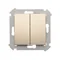 Double stair switch with backlight (module) 10A 250V screw terminals gold (metallic)