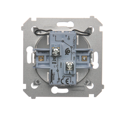 Double stair switch with backlight (module) 10A 250V screw terminals silver (metallic)