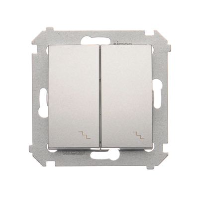 Double stair switch with backlight (module) 10A 250V screw terminals silver (metallic)