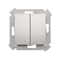 Double stair switch with backlight (module) 10A 250V screw terminals silver (metallic)
