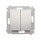 Double stair switch with backlight (module) 10A 250V screw terminals silver (metallic)