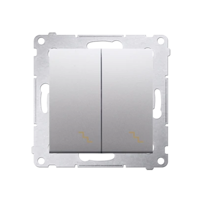 Double stair switch with backlight (module) 10A 250V screw terminals silver (metallic)