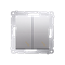 Double stair switch with backlight (module) 10A 250V screw terminals silver (metallic)