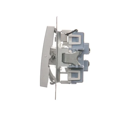 Double stair switch with backlight (module) 10A 250V screw terminals silver (metallic)