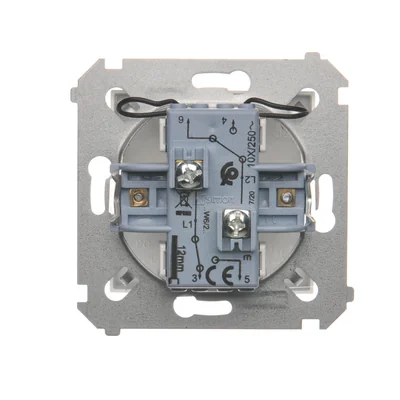 Double stair switch with backlight (module) 10A 250V screw terminals white