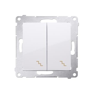 Double stair switch with backlight (module) 10A 250V screw terminals white