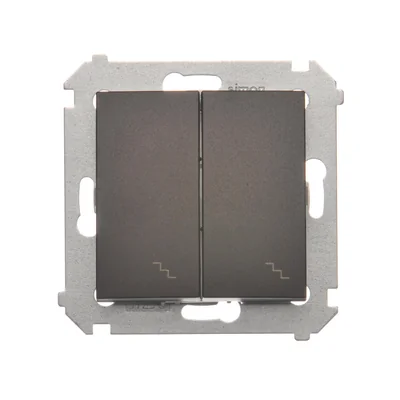 Double stair switch with backlight (module) 230V, matt bronze metallic