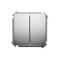 Double stair switch with backlight (module) 230V, metallic satin