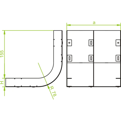 Double track arch width 250mm height 38mm