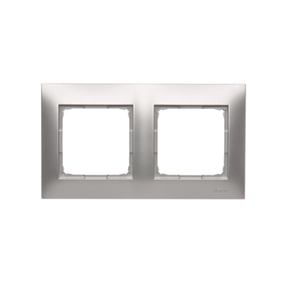 Double universal frame for plasterboard boxes IP20 / IP44, silver (metallic)
