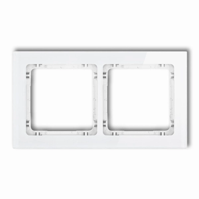 Double universal frame - glass effect (frame: white; bottom: white) IP 20