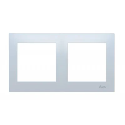 Double universal frame IP20 / IP44, silver (metallic)