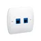 Double white RJ12 telephone socket