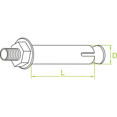 Douille à expansion vis longueur 120mm diamètre 16mm