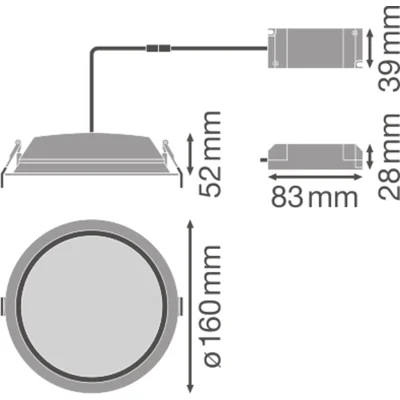 DOWNLIGHT ALU DN150 14W 3000K WT IP44 apparecchio