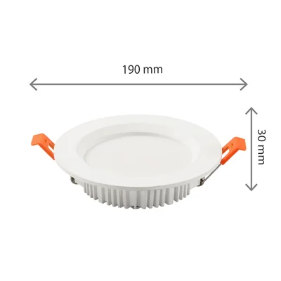 Downlight DURE 3 MAX 18W CW 230V 110° IP44 IK06 Fi190x30 BLANCO redondo 5 años de garantía