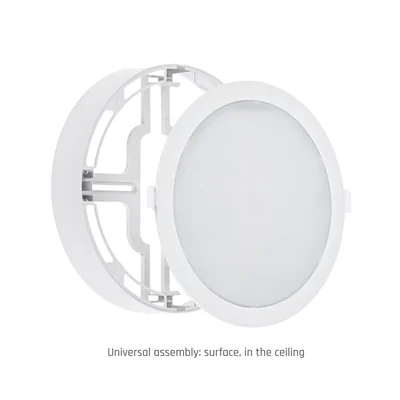 Downlight empotrable de superficie ALGINE ECO 2 en 1, 18 W, blanco, 230 V, 110°, IP20, IK06, 223 x 35 mm, blanco, redondo.
