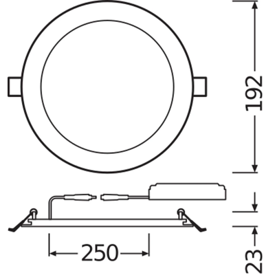 DOWNLIGHT SLIM Applique et plafonnier LED 230V 17W 1350lm IP20 p/t WW 180 mm blanc