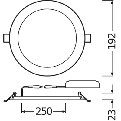 DOWNLIGHT SLIM LED aplique de pared y techo 230V 17W 1400lm IP20 p/t NW 180 mm blanco