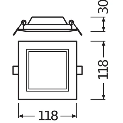 Downlight Slim Square 105 6W 4000K WT IP20