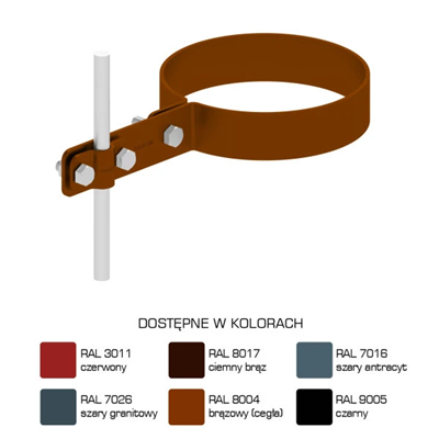 Downpipe holder, fi 100 mm, z-screw, hot-dip galvanized and powder coated