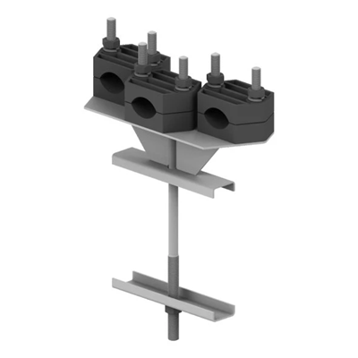 Dreifach-Kabelhalter für die Stangenverriegelung, max./min. Länge 180/100, Klemmbereich 45–70 mm