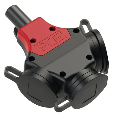 Dreifachsteckdose mit Klappe und Erdungsstift 16A 2P+Z 230V IP44, Kindersicherung
