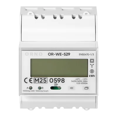 Dreiphasen-Stromzähler, 100 A, RS-485-Anschluss, MID, 4 Module, DIN TH-35 mm, PV-fähig